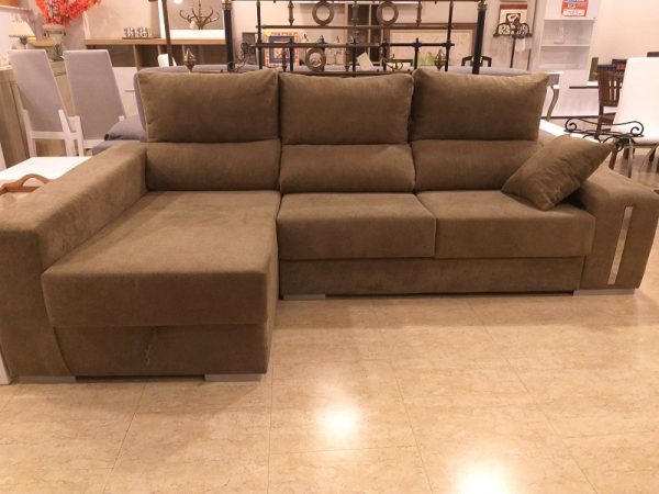 sofa chaiselonge marron 1